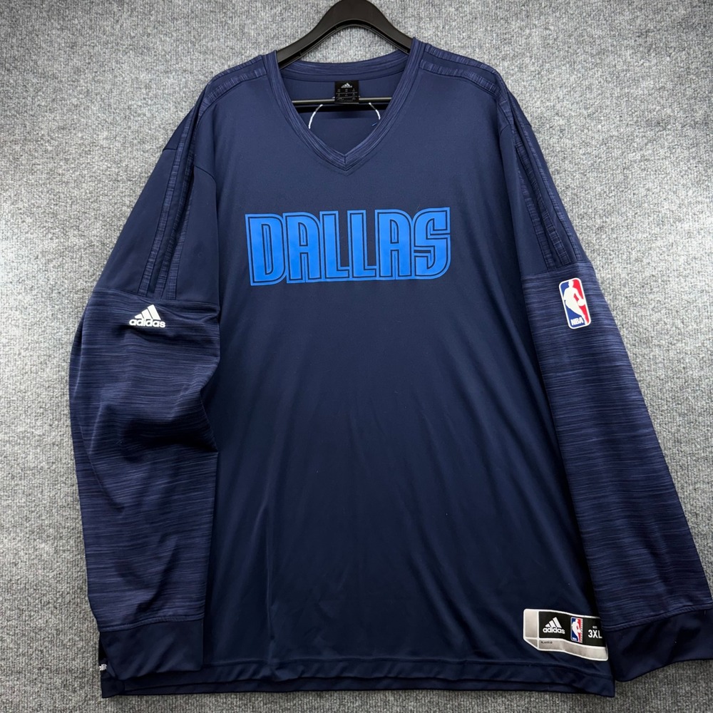 Adidas Dallas Mavericks NBA Shooting Shirt Mens 3XL Navy Blue AI1828 Long Sleeve